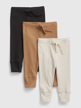Baby 100% Organic Cotton Ribbed Pants (3-Pack) | Gap (US)