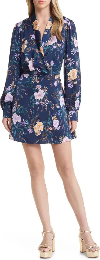 Eva Floral Long Sleeve Faux Wrap Minidress, Fall Thanksgiving Party Outfit, Fall Dress Look, Fall  | Nordstrom