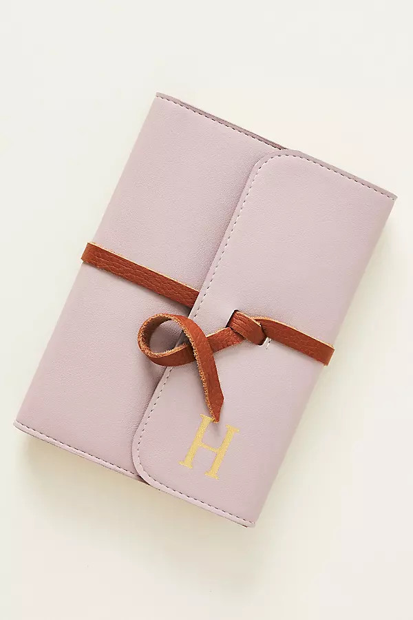 Monogram Faux Leather Wrap Lined Journal | Anthropologie (US)