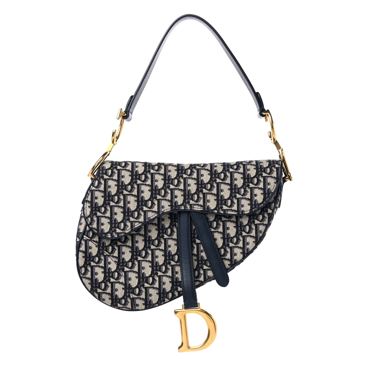 CHRISTIAN DIOR Oblique Saddle Bag Blue | FASHIONPHILE (US)