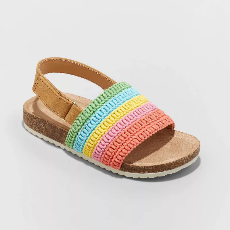 Toddler Girls' Josephine Rainbow Pattern Footbed Sandals - Cat & Jack™ | Target