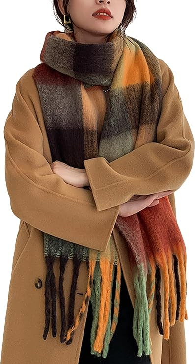 Wander Agio Winter Women Warm Scarf Long Shawl Large Scarves Cold Weather Thick Blanket Scarfs Co... | Amazon (US)