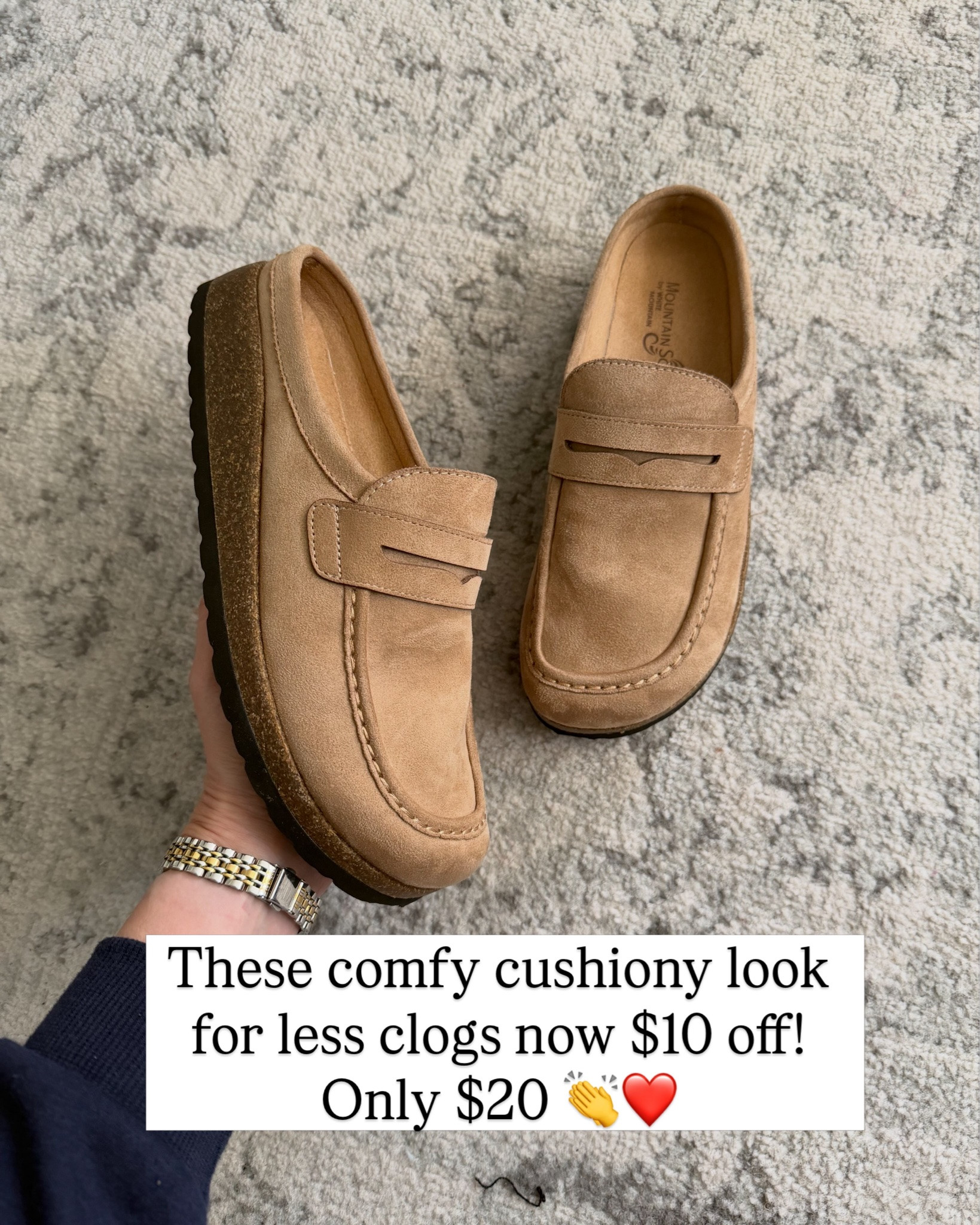 These are comfy not clunky! If between go down unless you plan on wearing with thick socks. #walmartfashion