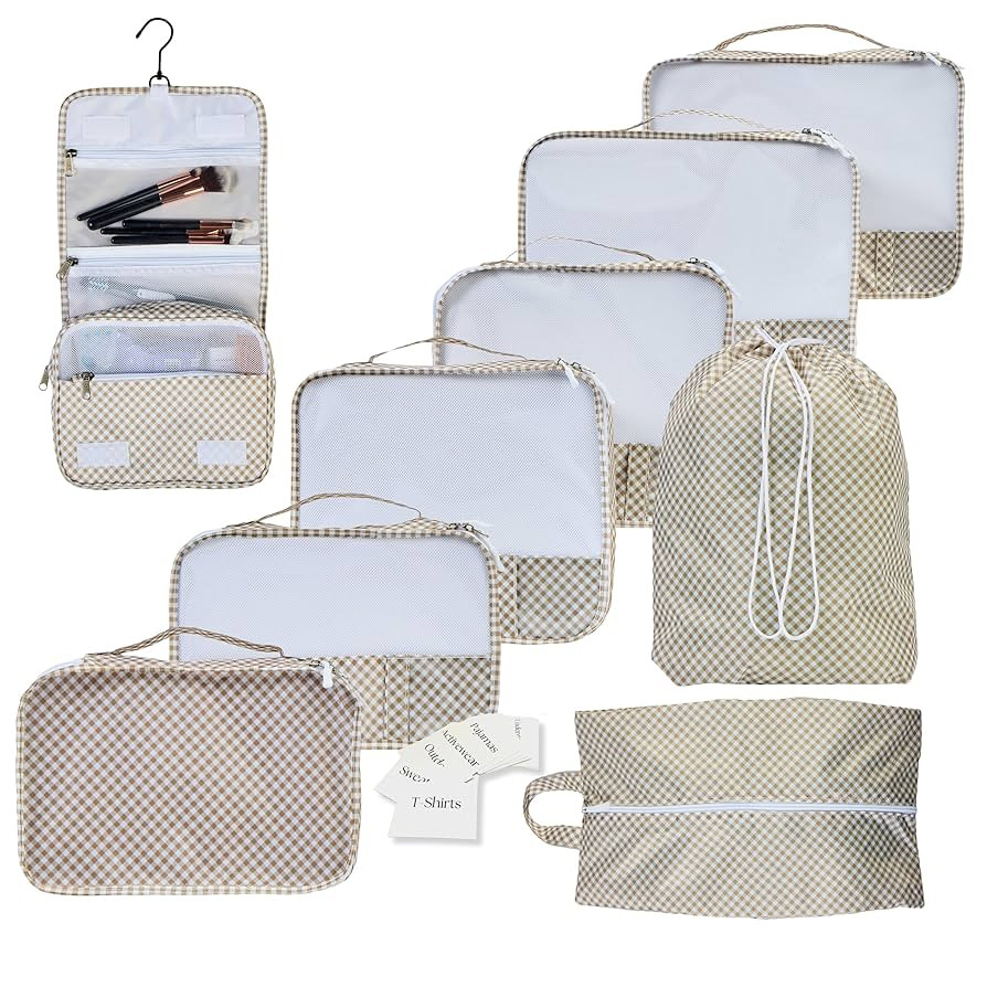 9 Set Packing Cubes - Suitcase Organizer, Cute Packing Cubes, Travel Bags Organizer for Luggage w... | Amazon (US)