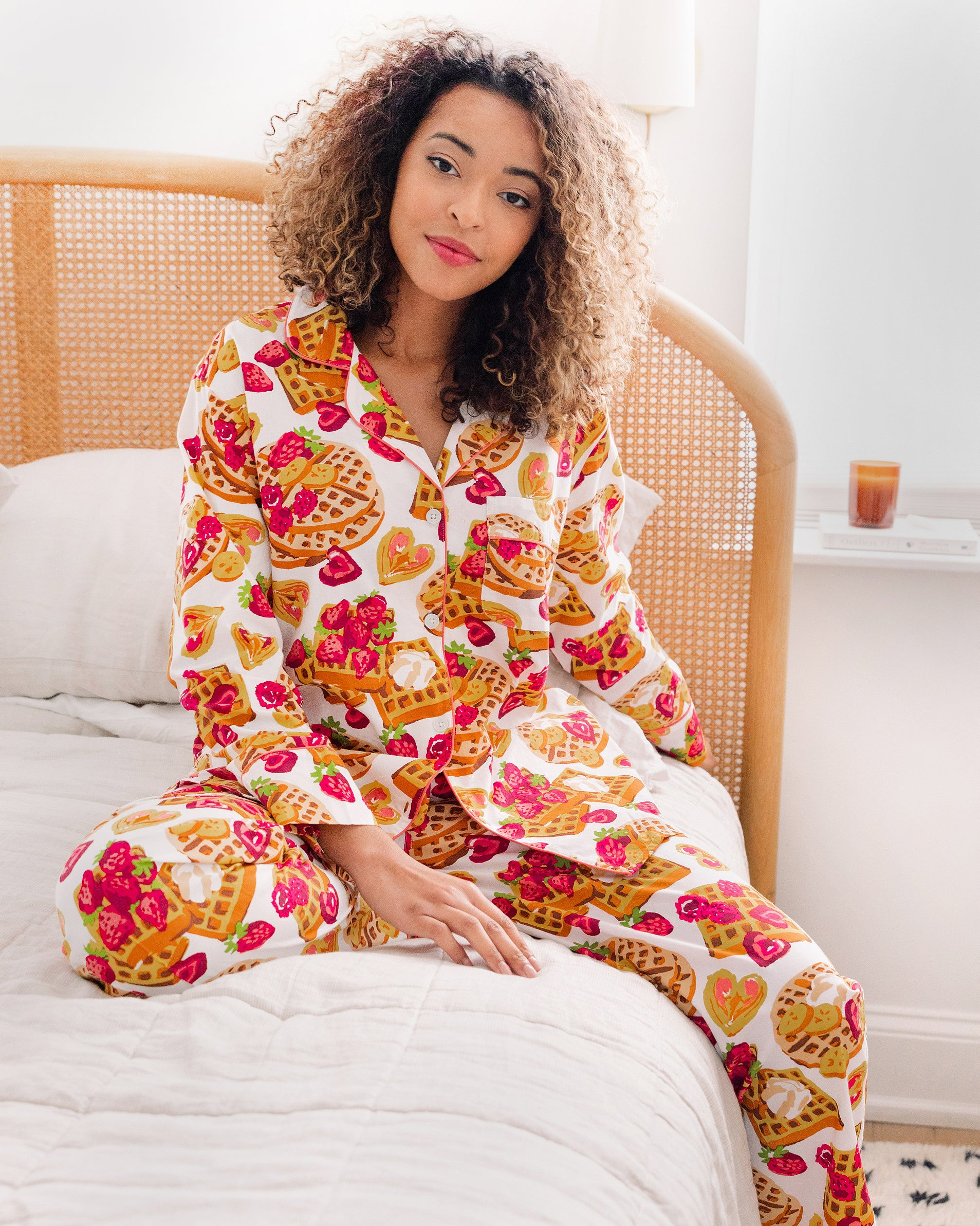 Waffles in Bed - Tall Long Sleep Set - Cloud | Printfresh