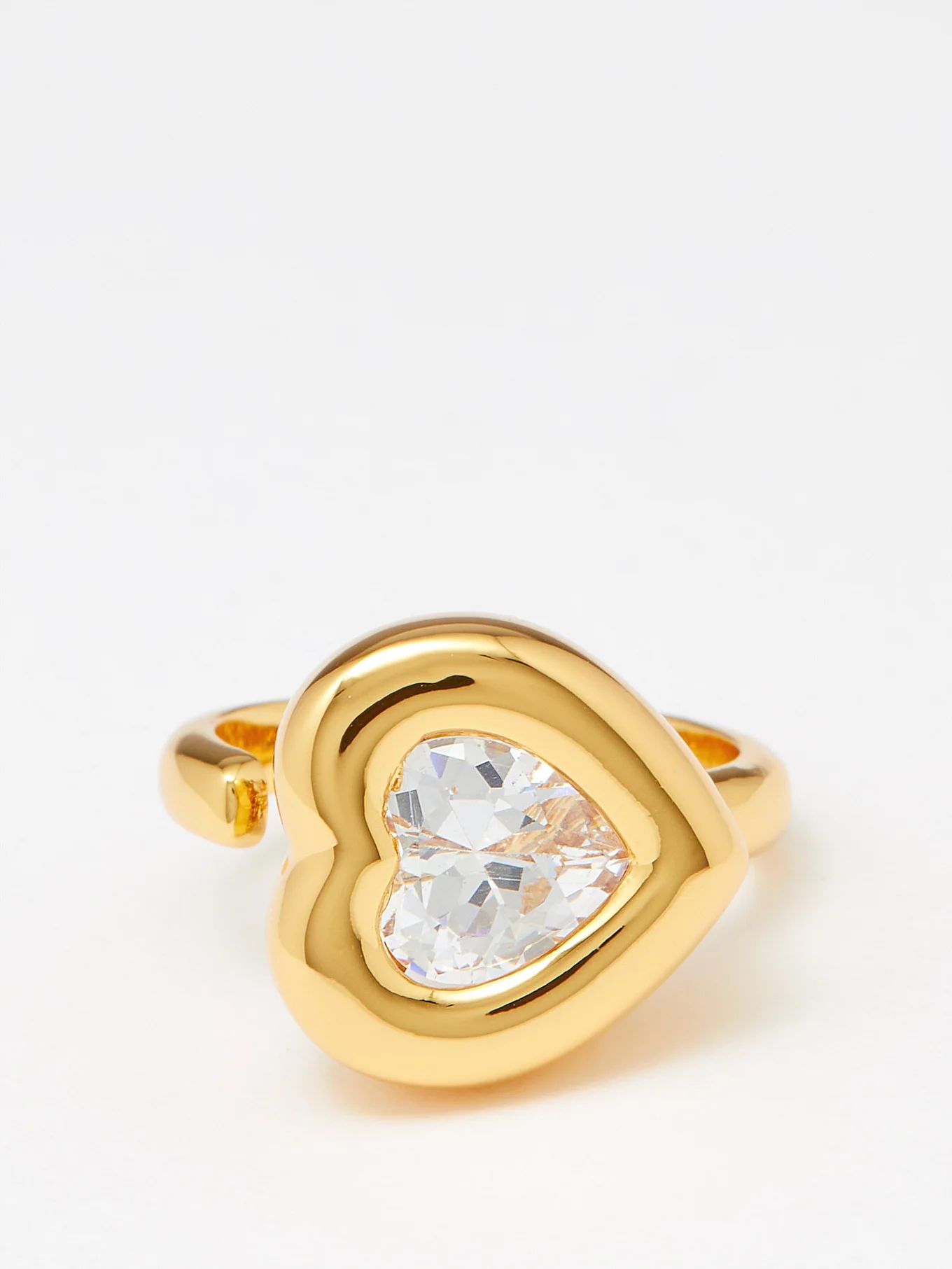 Heart-crystal 18kt gold-plated ring | Matches (US)