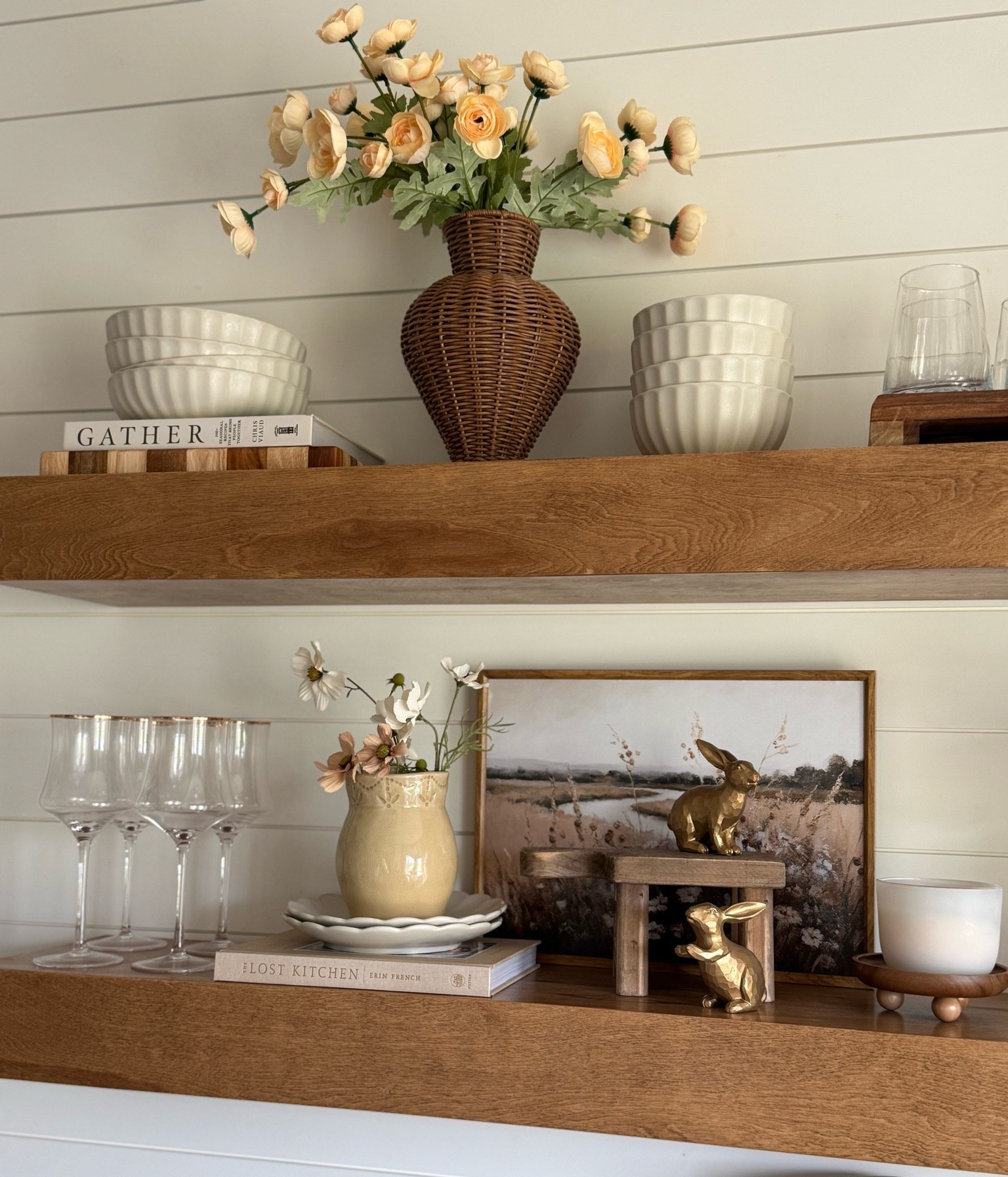 Kitchen shelf styling.
