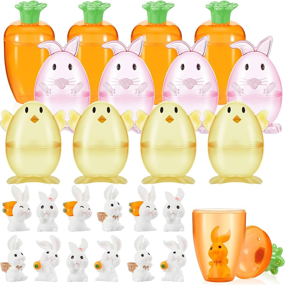 Meooeck 12 Set Fillable Easter Carrots Containers Large Plastic Easter Eggs Fillable Orange Plast... | Amazon (US)