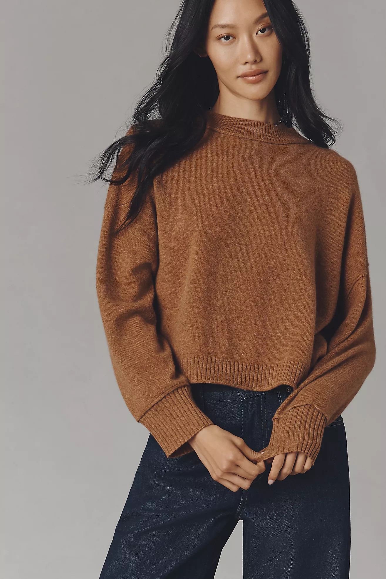 The Goldie Cashmere Long-Sleeve Crew-Neck Sweater | Anthropologie (US)