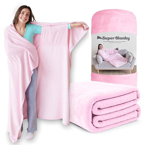 Super Blanky Wearable Blankets for Women - Mothers Day Gifts for Her, Adult Comfy Wearable Blanket Men, Girlfriend Gifts for Women, Grandma Mothers Day Gift Mom, Wife Birthday Gift Ideas, Baby Pink | Amazon (US)