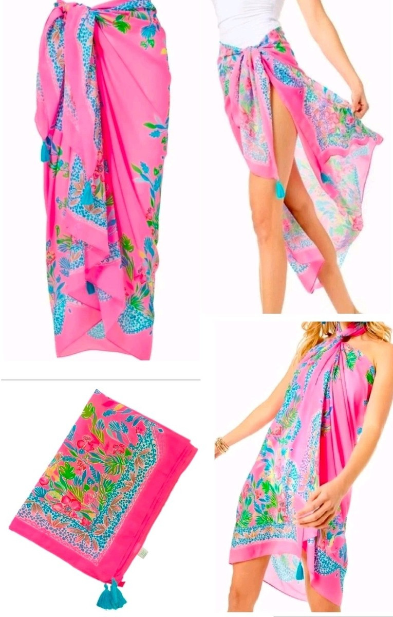 Lilly Pulitzer Pareo Havana Pink Casa Jaguar Swim Swimsuit Coverup Wrap Sarong  | eBay | eBay US