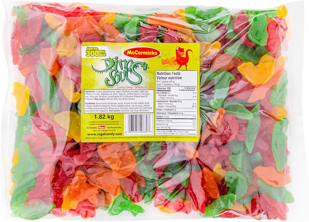 McCormicks, Dino-Sours - Gummies - Bulk Candy Bag, 1.8kg | Amazon (CA)