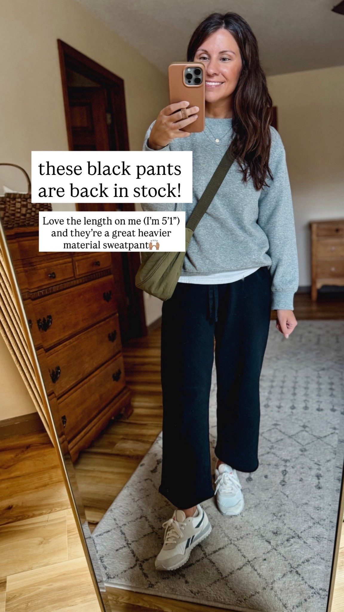 Wearing small in my tee shirt, small in my crewneck sweatshirt and xs in my black terry pants (so comfy and petite friendly!) my shoes are a size 6.5. My bag is sold out in green, so I also linked some similar ones. #LTKStyleTip



#LTKFindsUnder50 #LTKFindsUnder100 #LTKSeasonal