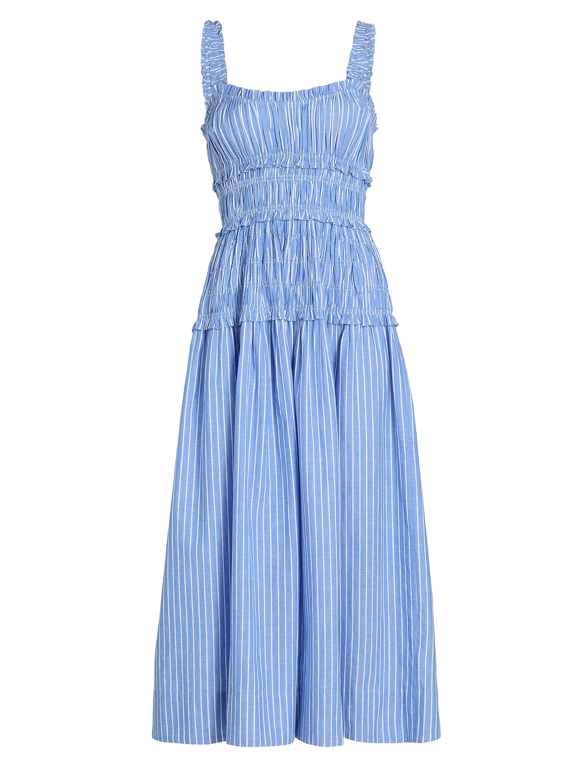 DÔEN Marianne Striped Cotton Midi-Dress | Saks Fifth Avenue | Saks Fifth Avenue