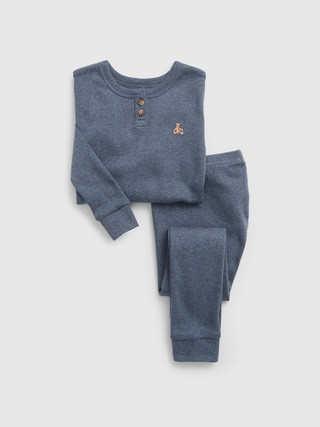 Baby & Toddler Organic Cotton Heather Henley PJ Set | Gap (CA)