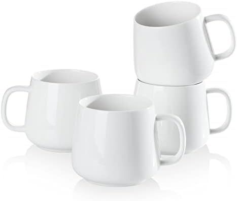 Teocera Coffee Mugs Set, 16 Ounce Porcelain Cups with Large Handle for Coffee, Cocoa, Milk, Tea or W | Amazon (US)