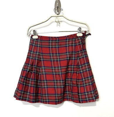 Vintage Express Wrap Mini Skirt Medium Pleated Red Tartan Plaid Preppy Y2K | eBay US