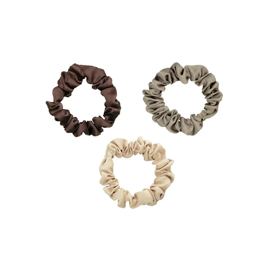 Brown Ombre Satin Scrunchies 3-Pack | Emi Jay