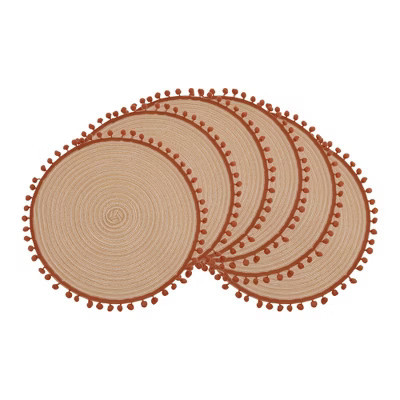 REGALWOVEN Polyester Heat Resistant Wipeable Placemats 15 x 15 Inch 6 Pcs Tawny | Target