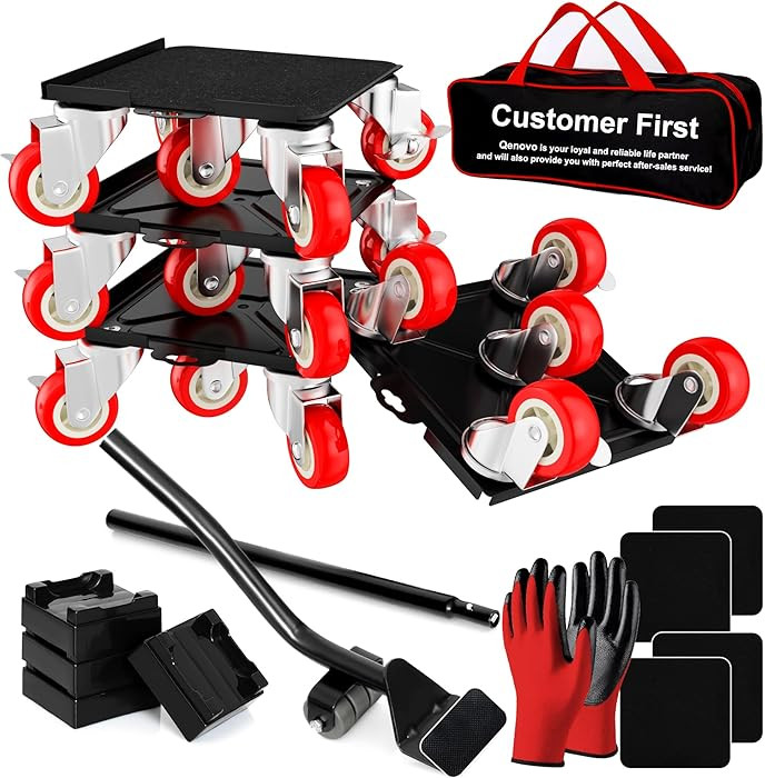 Furniture Dolly Set 5 Wheels Heavy Duty, Furniture Movers with Silent Rubber Wheels, 360° Rotati... | Amazon (US)