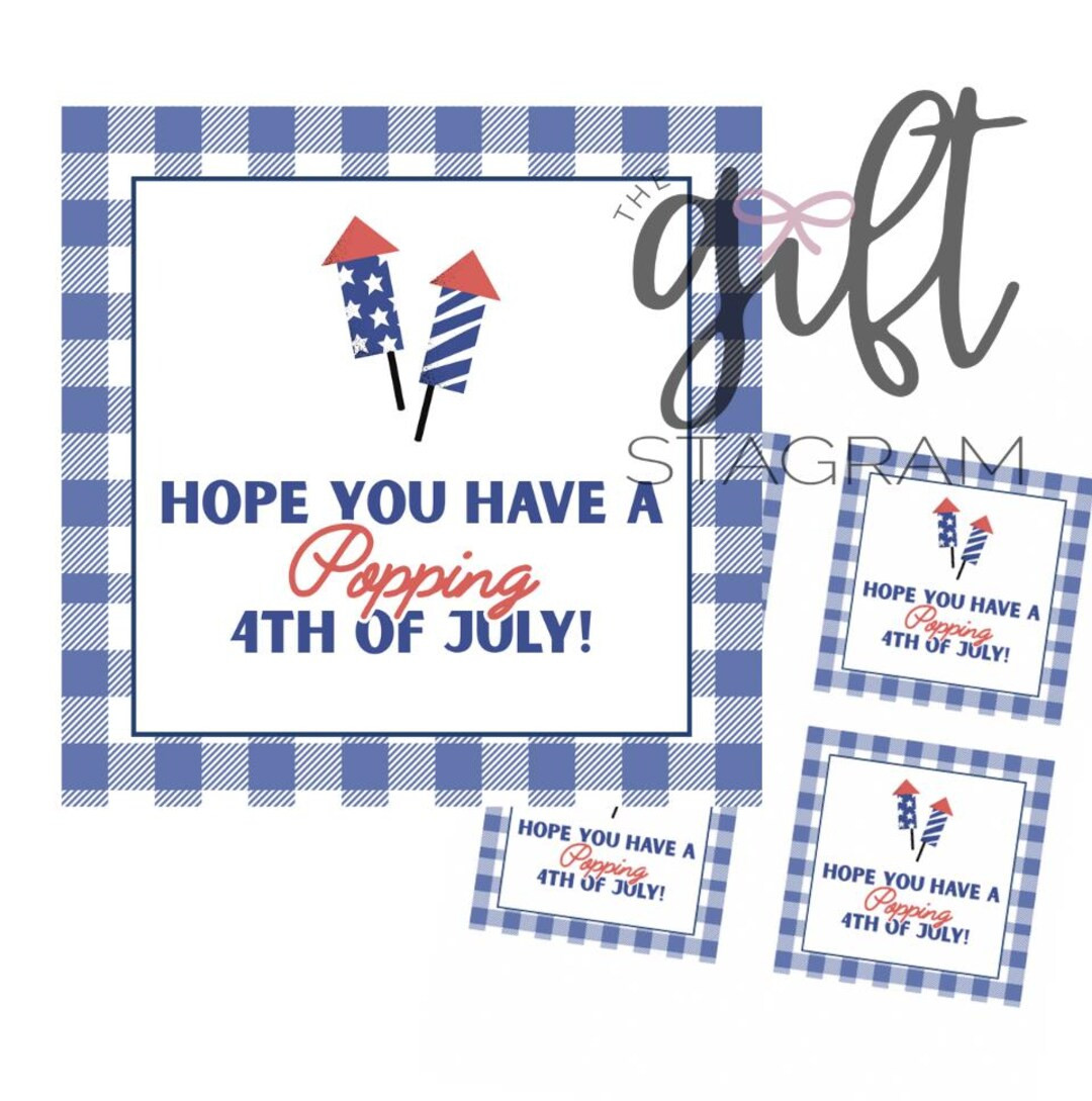 Hope You Have A Popping 4th of July Gift Tag | DIGITAL DOWNLOAD | 4th of July Gift Tag | Summer T... | Etsy (US)