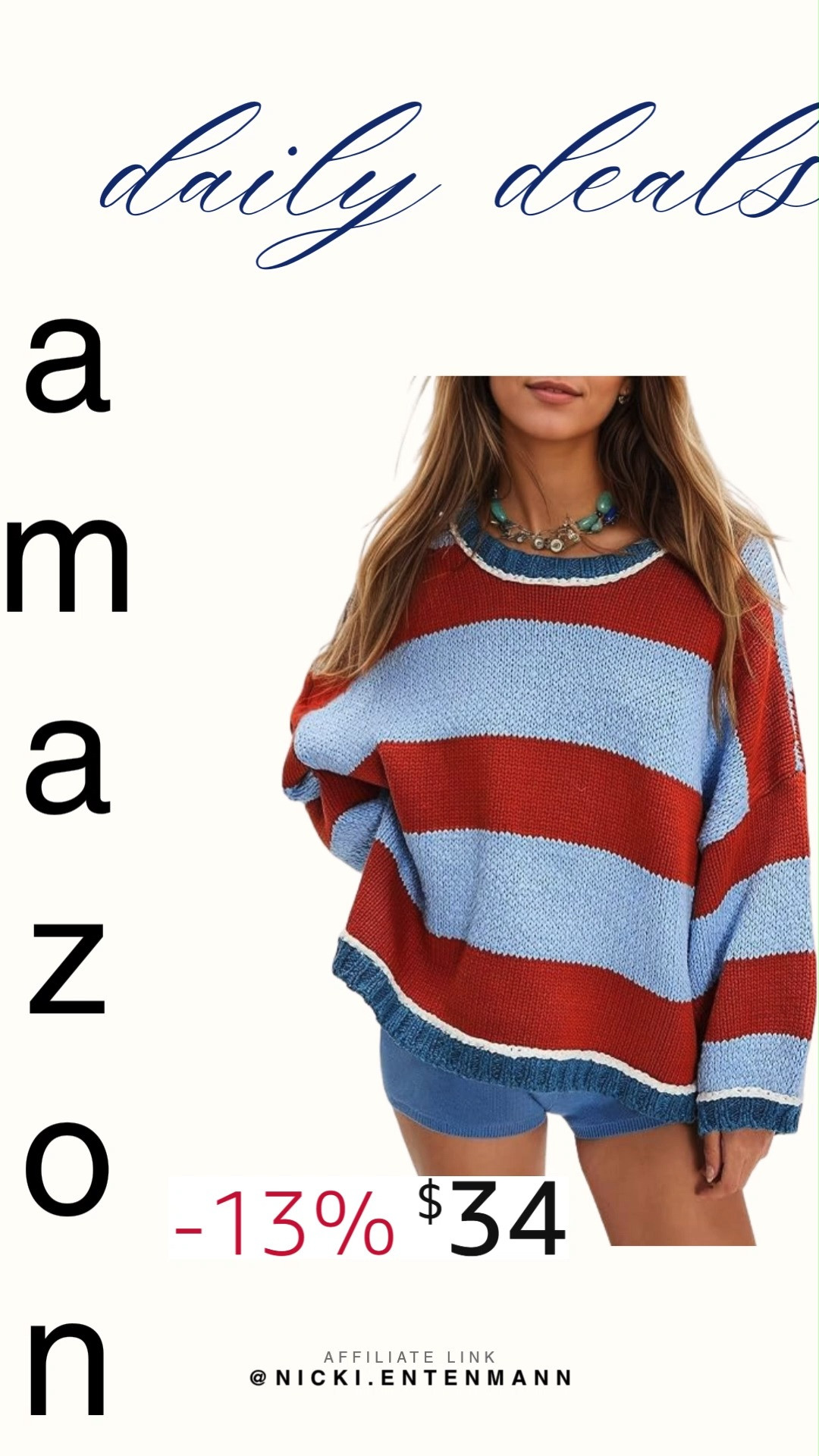 Womens Oversized Striped Sweater Chunky Knit Crewneck Fall Pullover crafted for everyday brilliance blends cozy charm, warmth, and confidence seamlessly. Perfect for layering with modern flair. #stripedsweater #chunkyknit #crewneckpullover #fallfashion #womensstyle #casualoutfits #styleessentials #ootdfashion #amazonfinds #shoppingdeal 🧶🍂✨ 

 #LTKdayinmylife #LTKootd #LTKSaleAlert