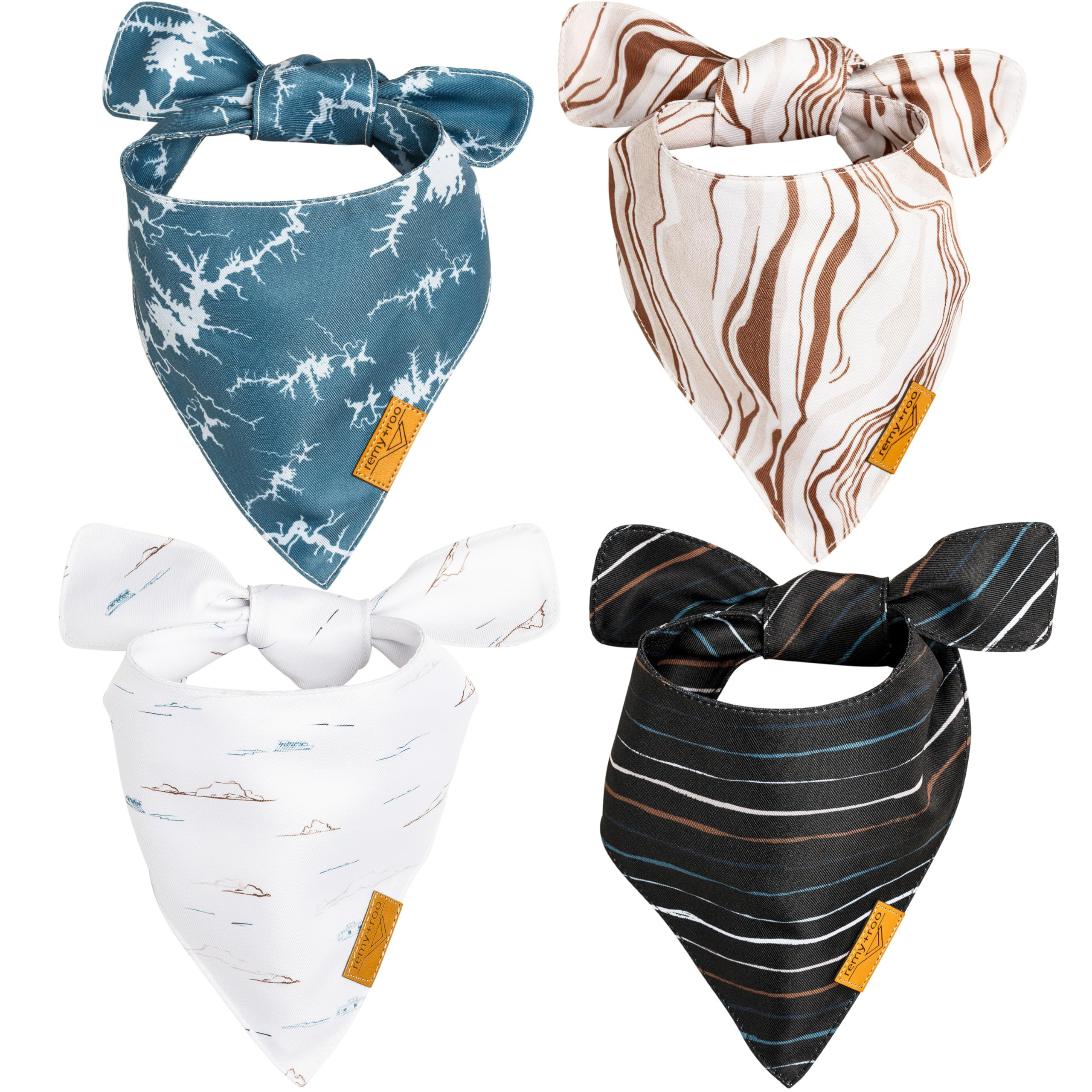 Remy+Roo Small Summer Dog Bandanas - 4 Pack Powell Set | Premium Durable Adjustable Polyester Fab... | Amazon (US)