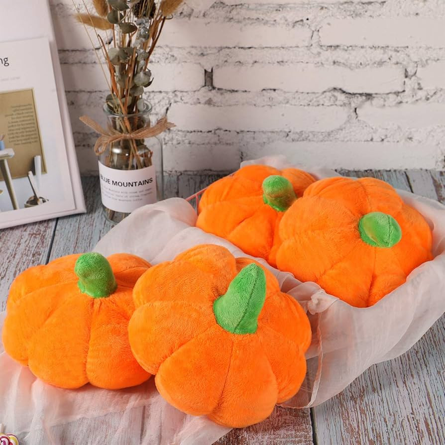 4 Pieces Stuffed Pumpkin Fluffy Pumpkin Plush Toy Thanksgiving Halloween Pumpkins Decorative Couc... | Amazon (US)