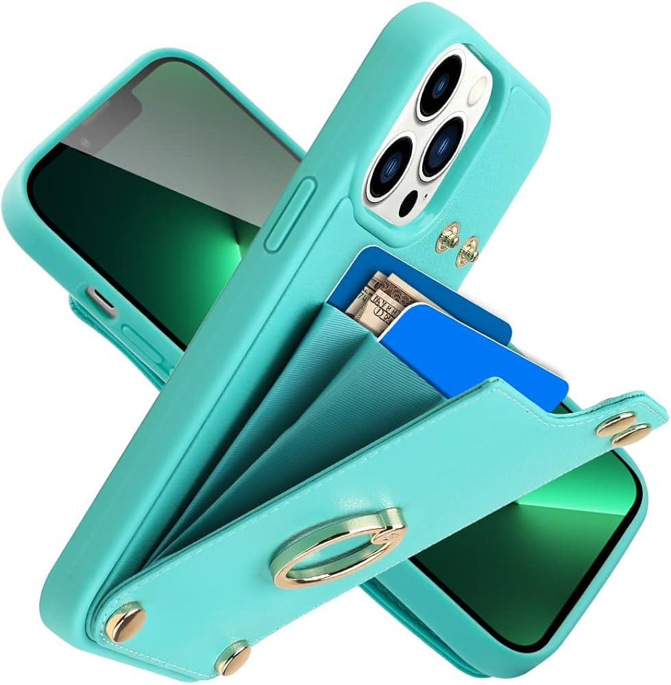 LAMEEKU Compatible with iPhone 13 Pro Case Wallet 6.1'', Leather Case with Card Holder, RFID Bloc... | Amazon (US)