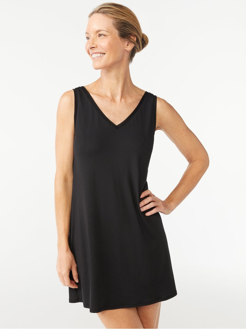 Joyspun Women’s Mesh Trim Knit Sleep Chemise, Sizes S to 4X | Walmart (US)