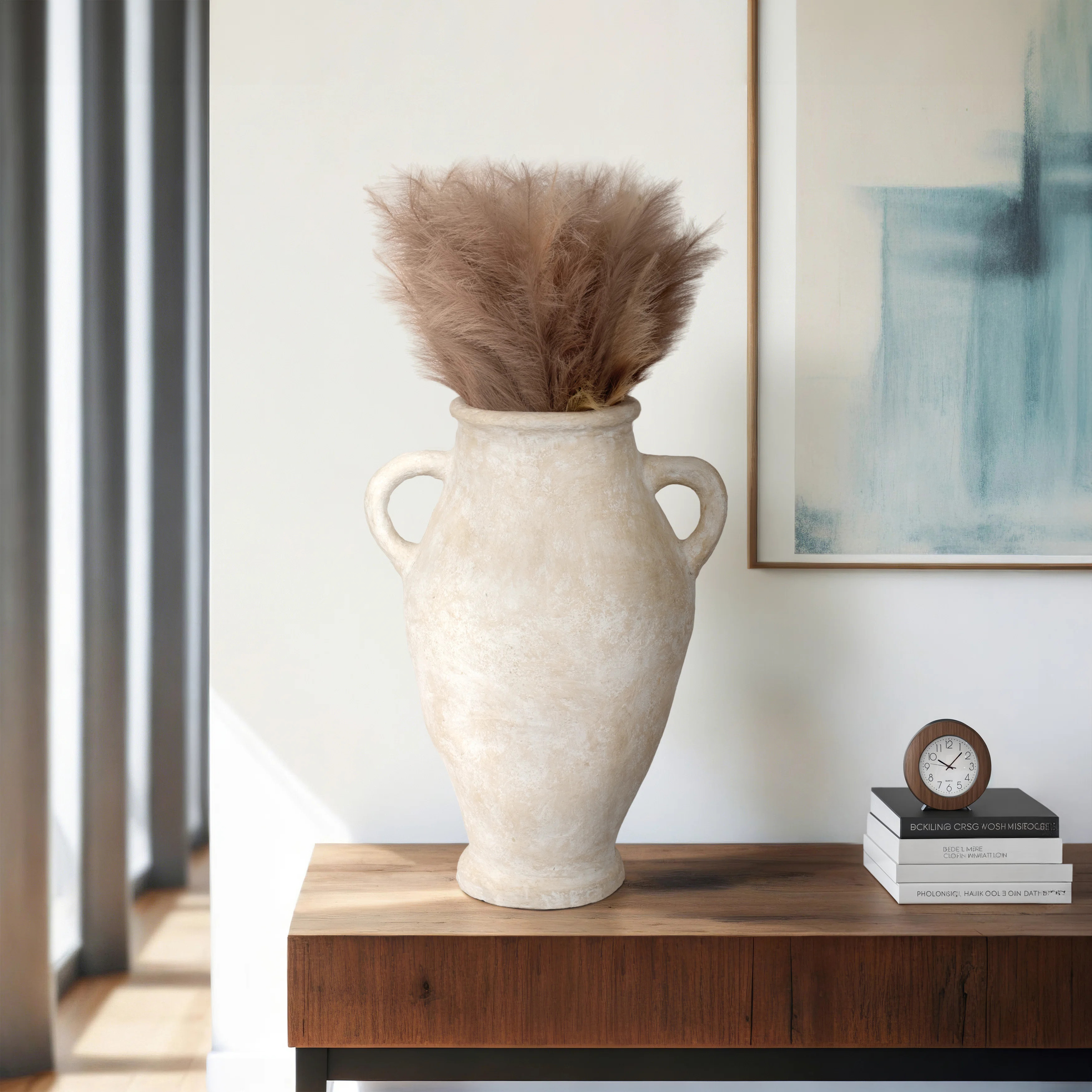 Beesan Decorative Terracotta Vase Handcrafted Amphora-Style with Dual Handles | Wayfair North America