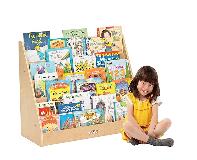 ECR4Kids Birch Hardwood Single-Sided Bookcase Display Stand for Kids, 5 Shelves, Natural Birch Ha... | Amazon (US)