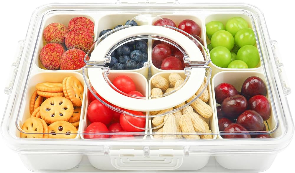 8-Piece Plastic White Snack Box Container | Serving Tray, Gatherings, Outings, Parties, Entertain... | Amazon (US)