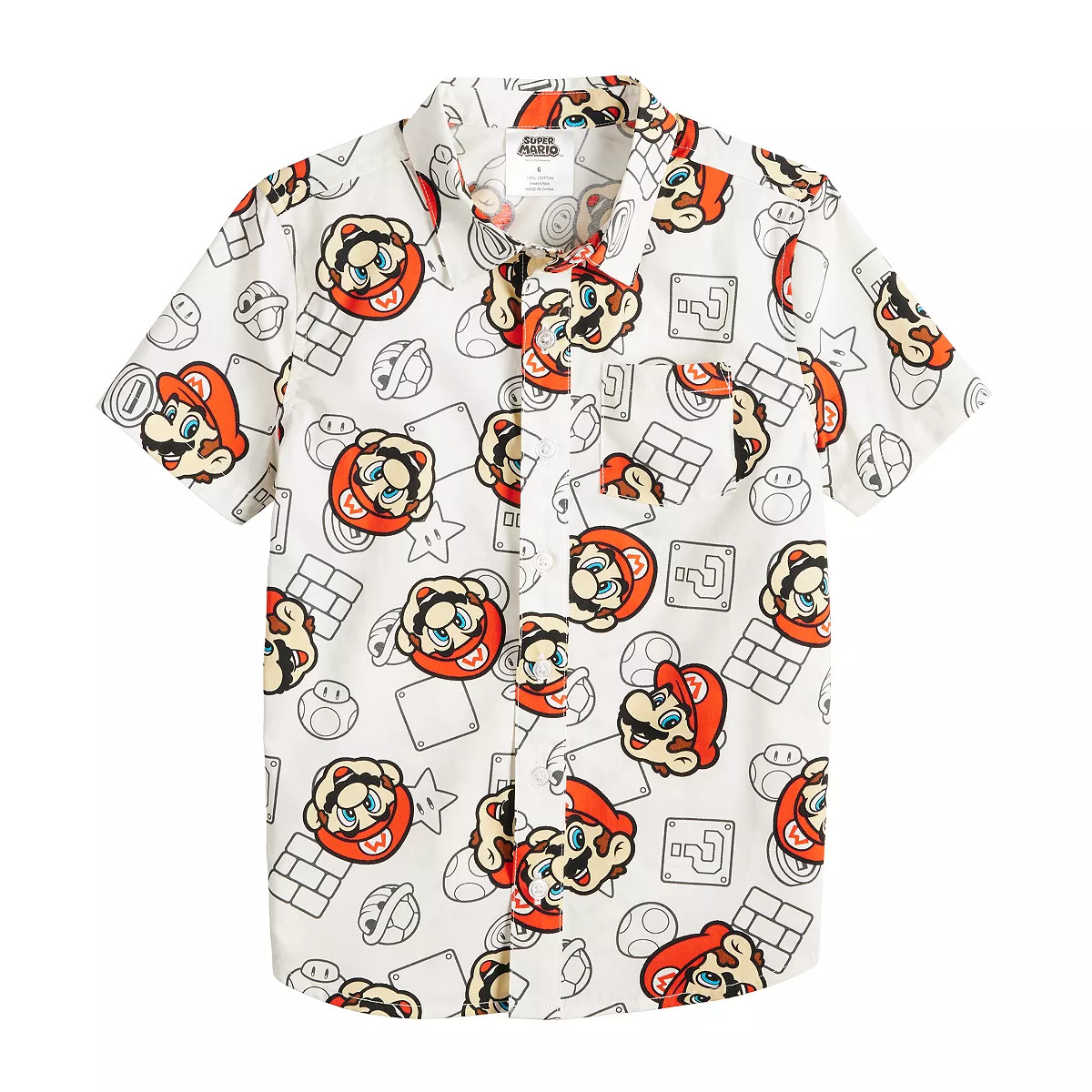 Boys 4-12 Jumping Beans® Nintendo Mario Button-Down Shirt | Kohl's