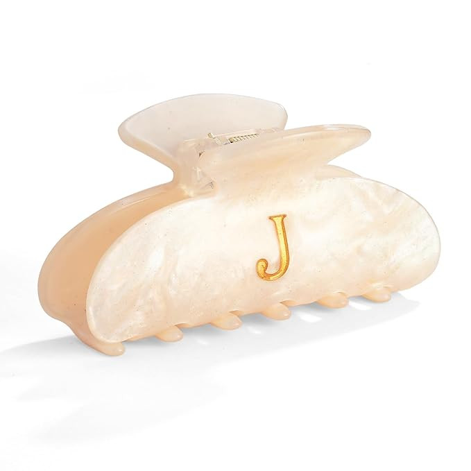 LILIE&WHITE Acrylic Letter Hair Clips For Women Stylish J Monogram Hair Claw Alphabet Hair Clip F... | Amazon (US)