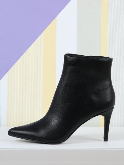 Pointed Toe PU Ankle Boots | SHEIN