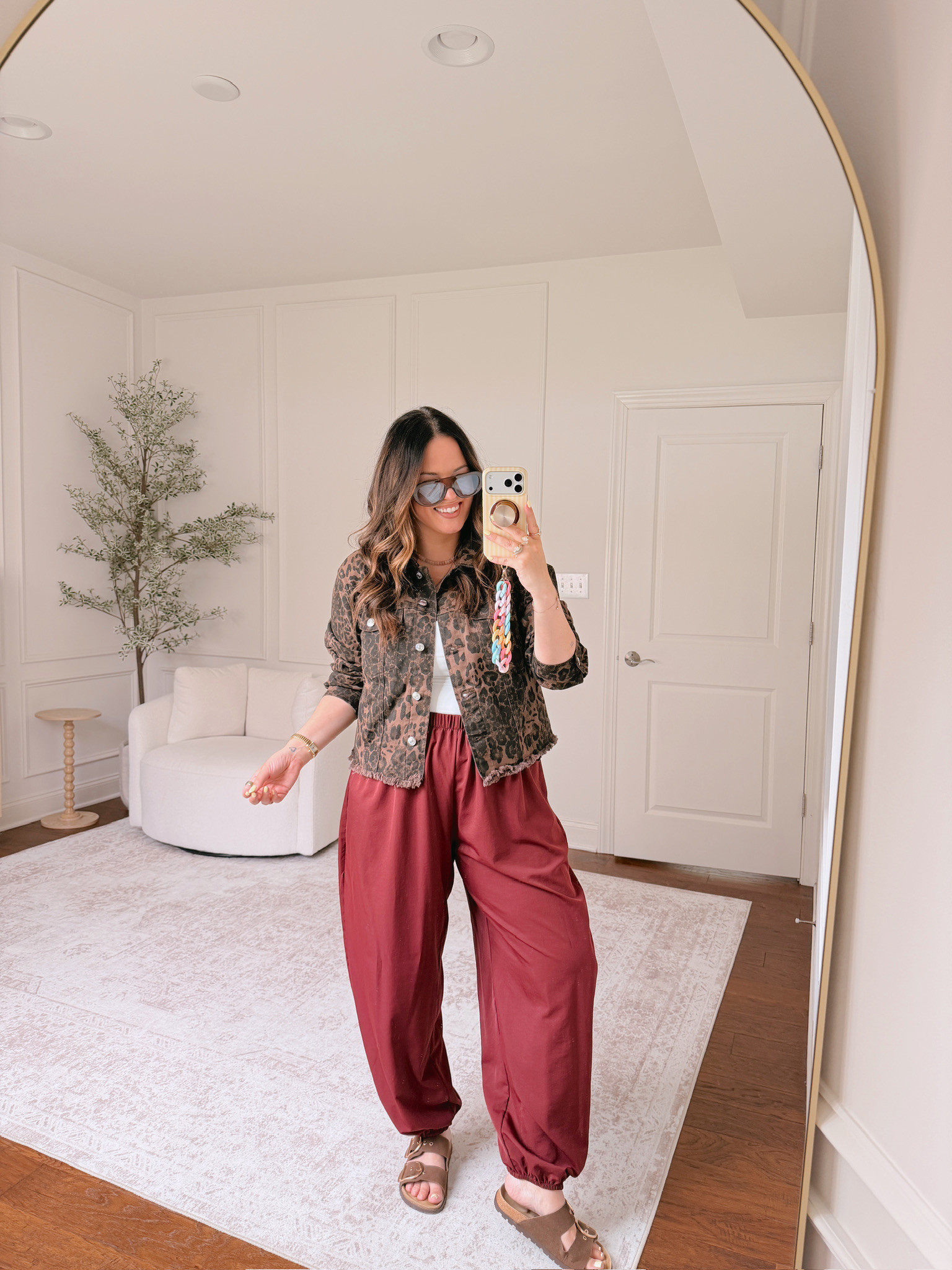 Obsessed with this leopard denim jacket.. wearing an XL in the pants and a large in the tank and jacket..

anti-pooch outfits, cool mom outfits 

 #LTKootd #LTKmomlife #LTKMidsize