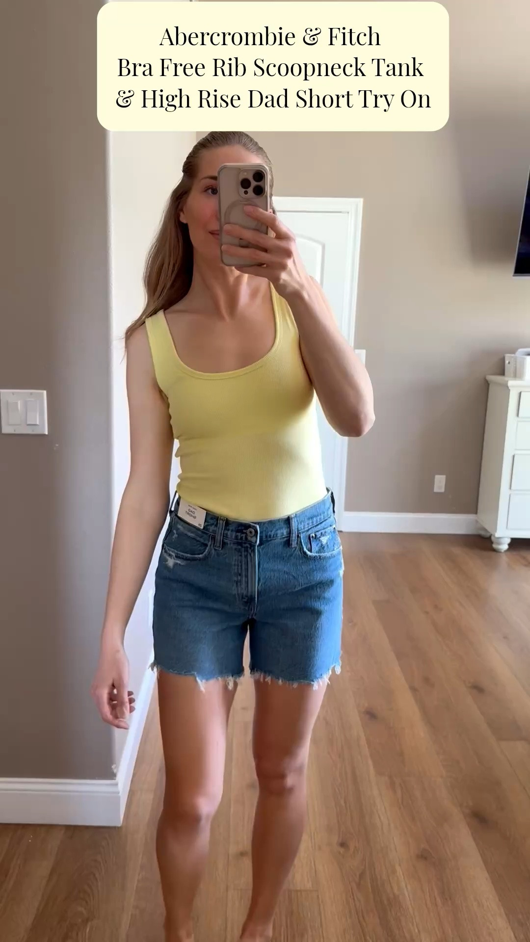 Wearing S in bra free rib scoop neck tank & 29 in high rise dad short. I ordered curve love high rise dad short but preferred just the regular high rise dad short. 
I like this longer short option for mom life.

#LTKootd #LTKTall #LTKSaleAlert