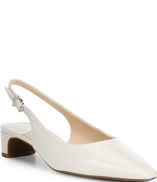 Rumi Leather Slingback Block Heel Pumps | Dillard's
