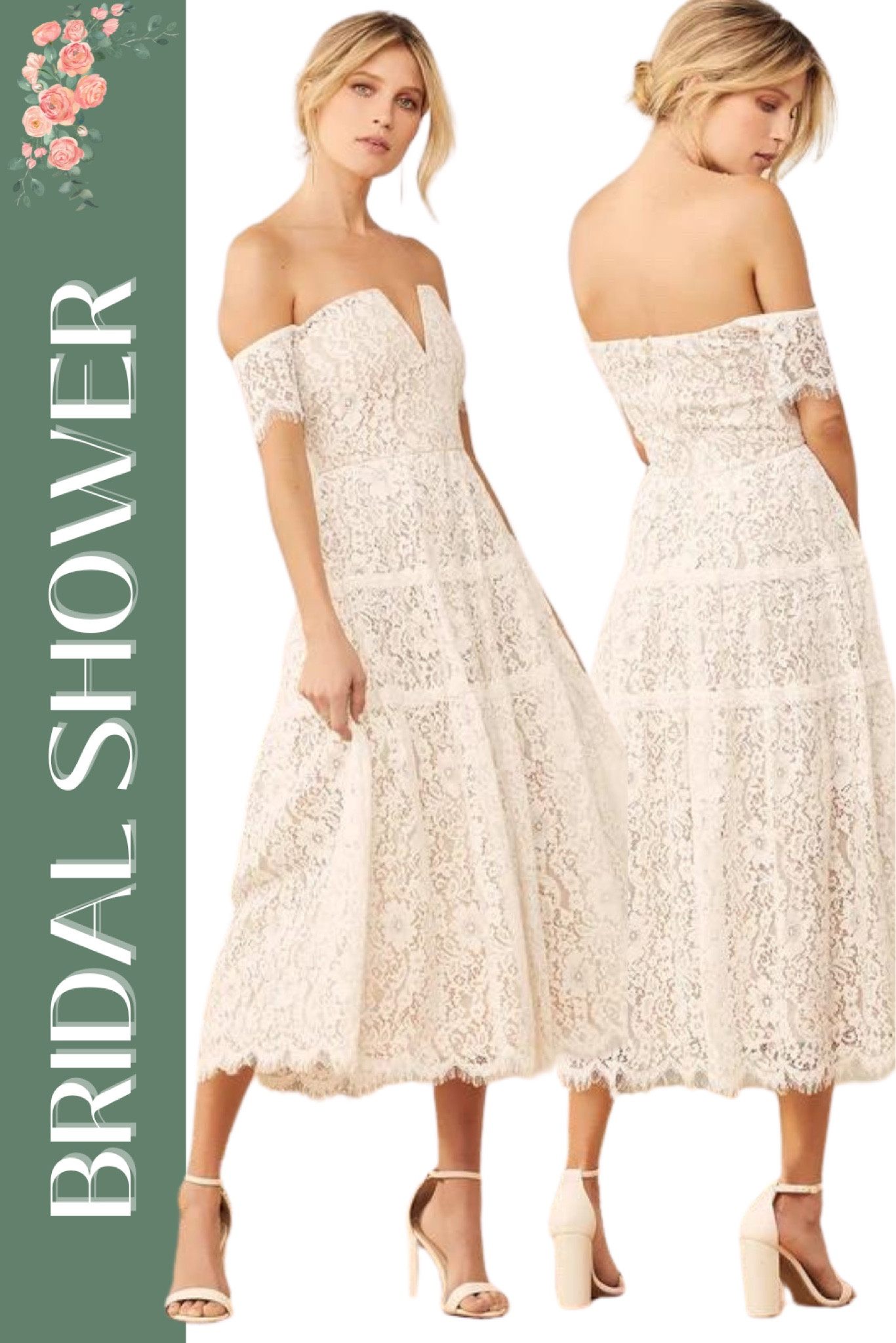 This bridal shower dress with off the shoulder sleeves is so elegant!!

#LTKwedding #LTKU