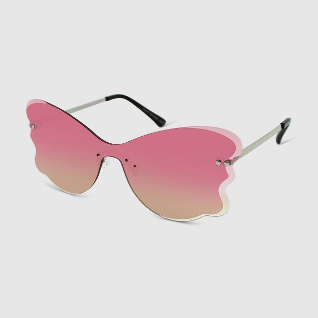 Women's Rimless Metal Butterfly Sunglasses - Wild Fable™ Coral Yellow | Target