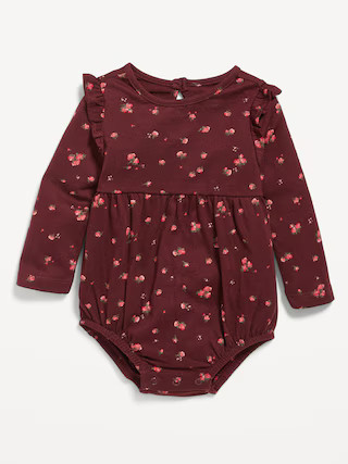 Printed Long-Sleeve Jersey One-Piece Romper for Baby | Old Navy (US)