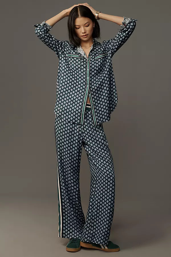 Packable Tennis-Print Pull-On Track Pants | Anthropologie (US)