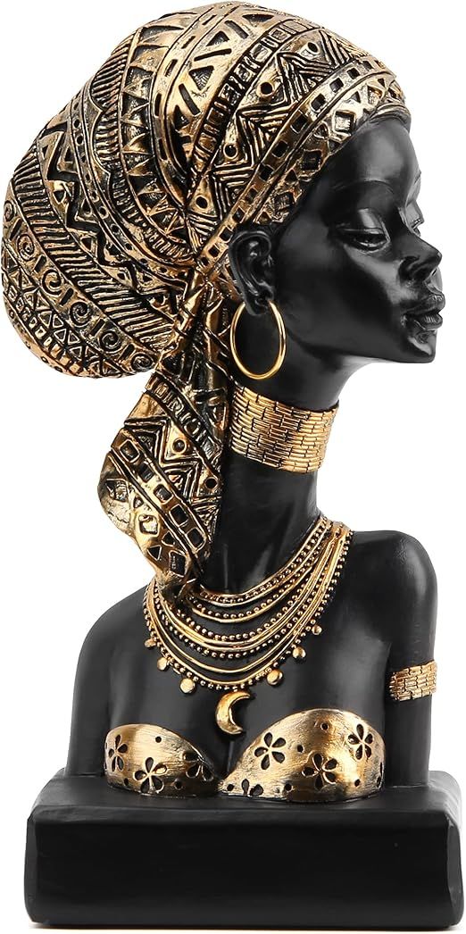 Smadeer African Statues for Home Decoration,African Figurine and Sculpture for Shelf Bookshelf De... | Amazon (US)