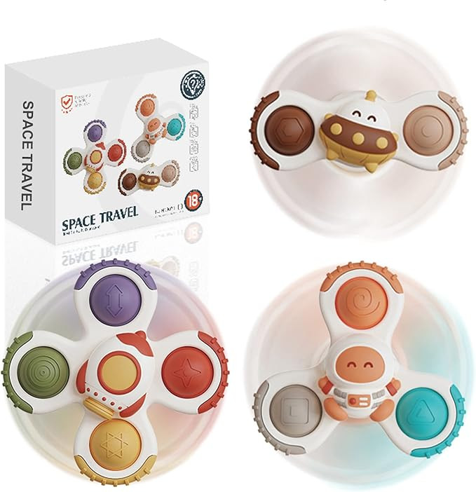 3PCS Suction Cup Spinner Bath Toy for 1 2 Year Old Baby Toys Spinning Top Baby Toys Sensory Toys ... | Amazon (US)