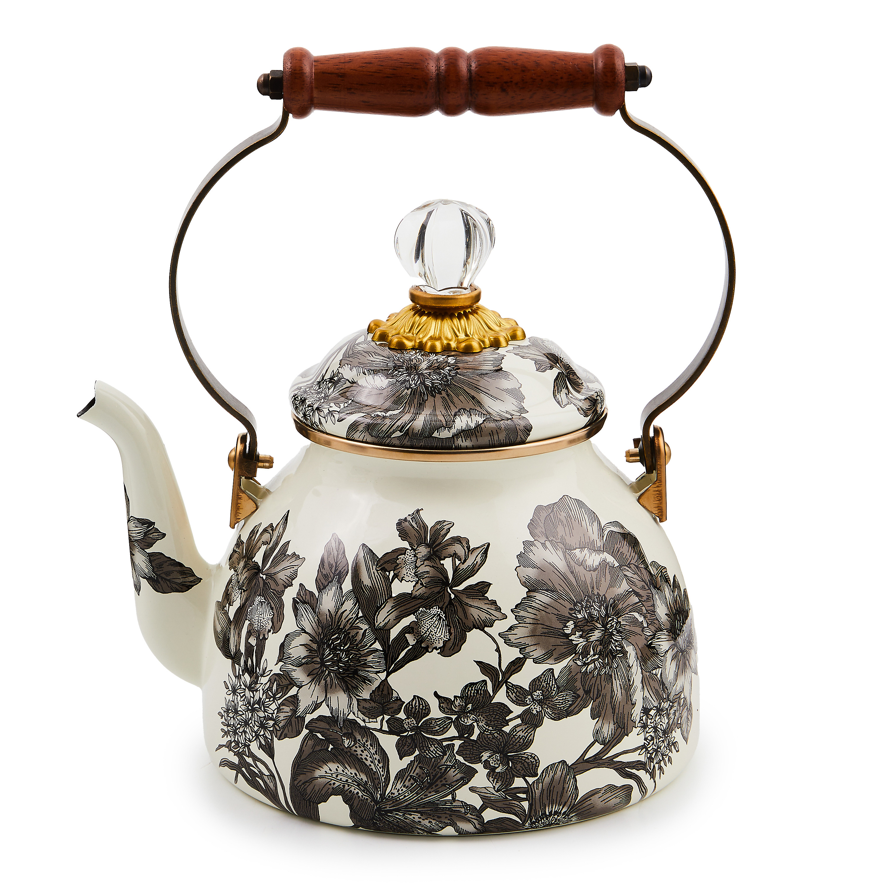 MacKenzie-Childs Sterling English Garden 2 Quart Tea Kettle | MacKenzie-Childs