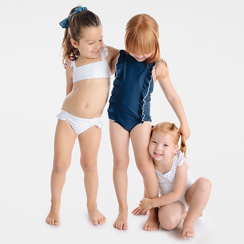 Girls' Minnow™ ruffle one-piece | J. Crew US