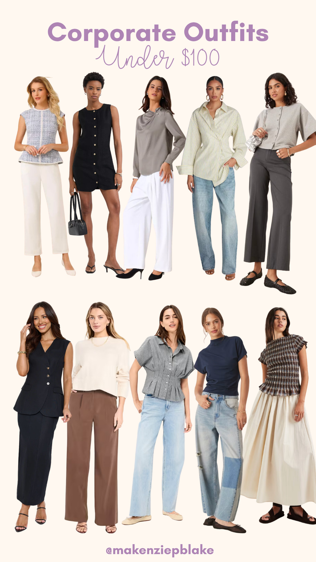 Corporate outfits under $100 ✨

Sharing some easy workwear outfits that feel polished without being overpriced — classic pieces you can mix and match for office days, meetings, or business casual looks.

Saving these for building a work wardrobe on a budget 🤍 everything linked here!

#workwearstyle #corporateoutfits #businesscasualoutfits #officeoutfits #workwardrobe #affordablefashion #ltkfinds ✨ 

 #LTKootd #LTKSaleAlert #LTKWorkwear
