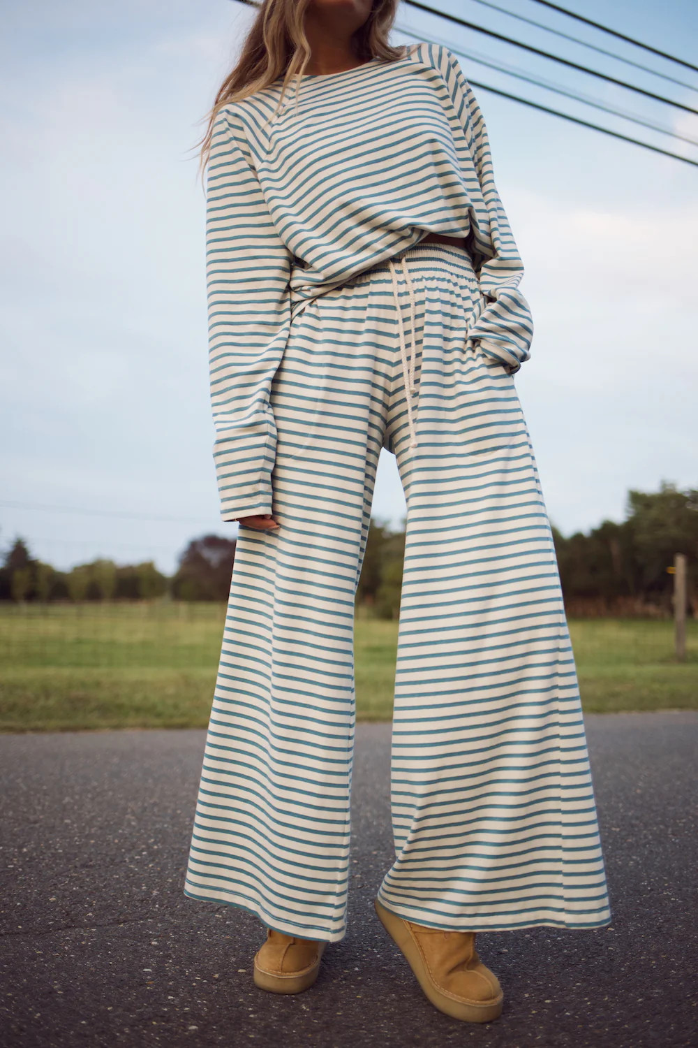 Emma Lounge Pant - Aegean Stripe | How Do You Wear That