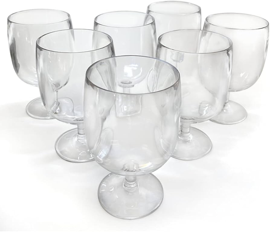 Lily's Home Unbreakable Plastic Wine Glasses Set of 8, 12 oz Shatterproof Stackable Tumblers, Reu... | Amazon (US)